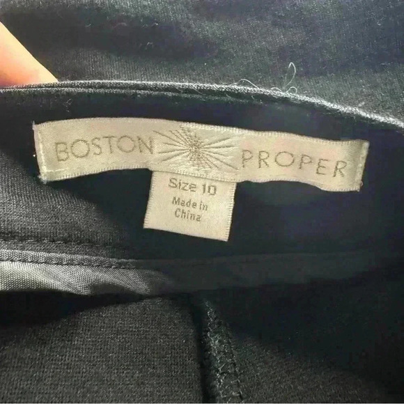 Boston Proper Women’s 10 Black Side Zip Wide Leg Dress Pants Front Pockets Work - Picture 12 of 15